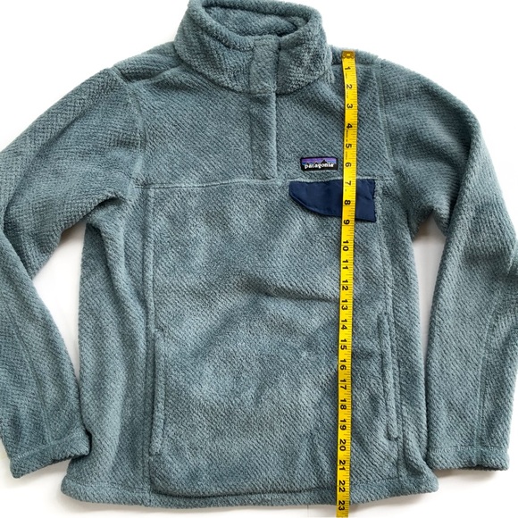 Patagonia Gray/Blue Fleece Snap T Sweater Size Small - Picture 4 of 6